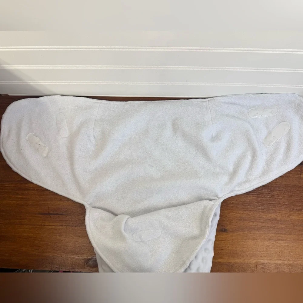 Little Me newborn 0-3 months White Textured Baby Swaddle Sack.